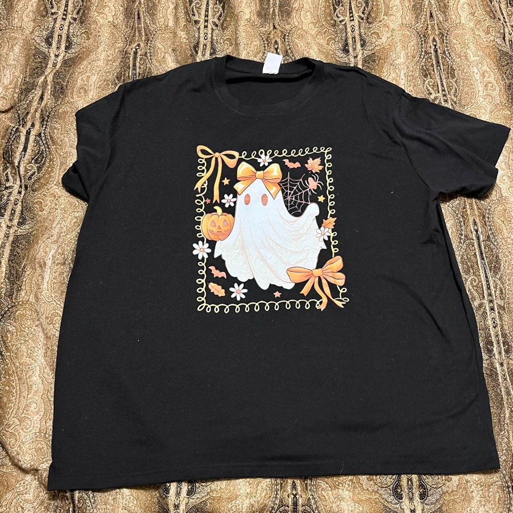 Black T-Shirt with Ghost Design